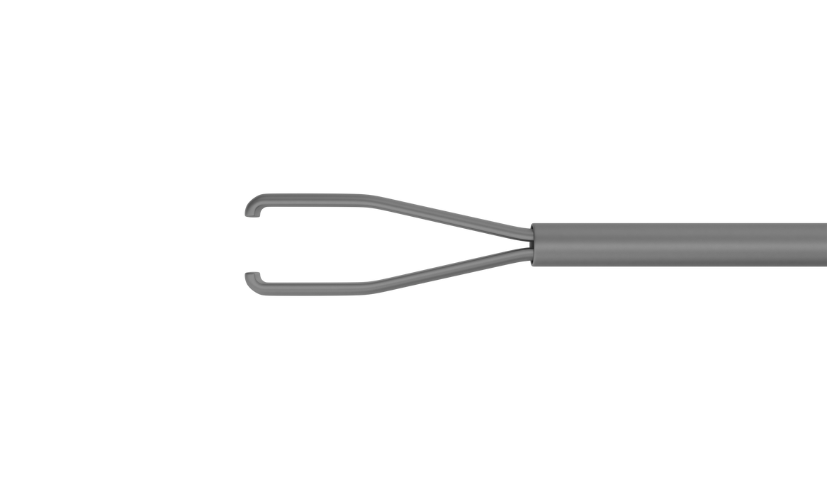 503R 12-4013-25H End-Grasping Forceps, Expanded Space between Branches, Attached to a Universal Handle, with RUMEX Flushing System, 25 Ga