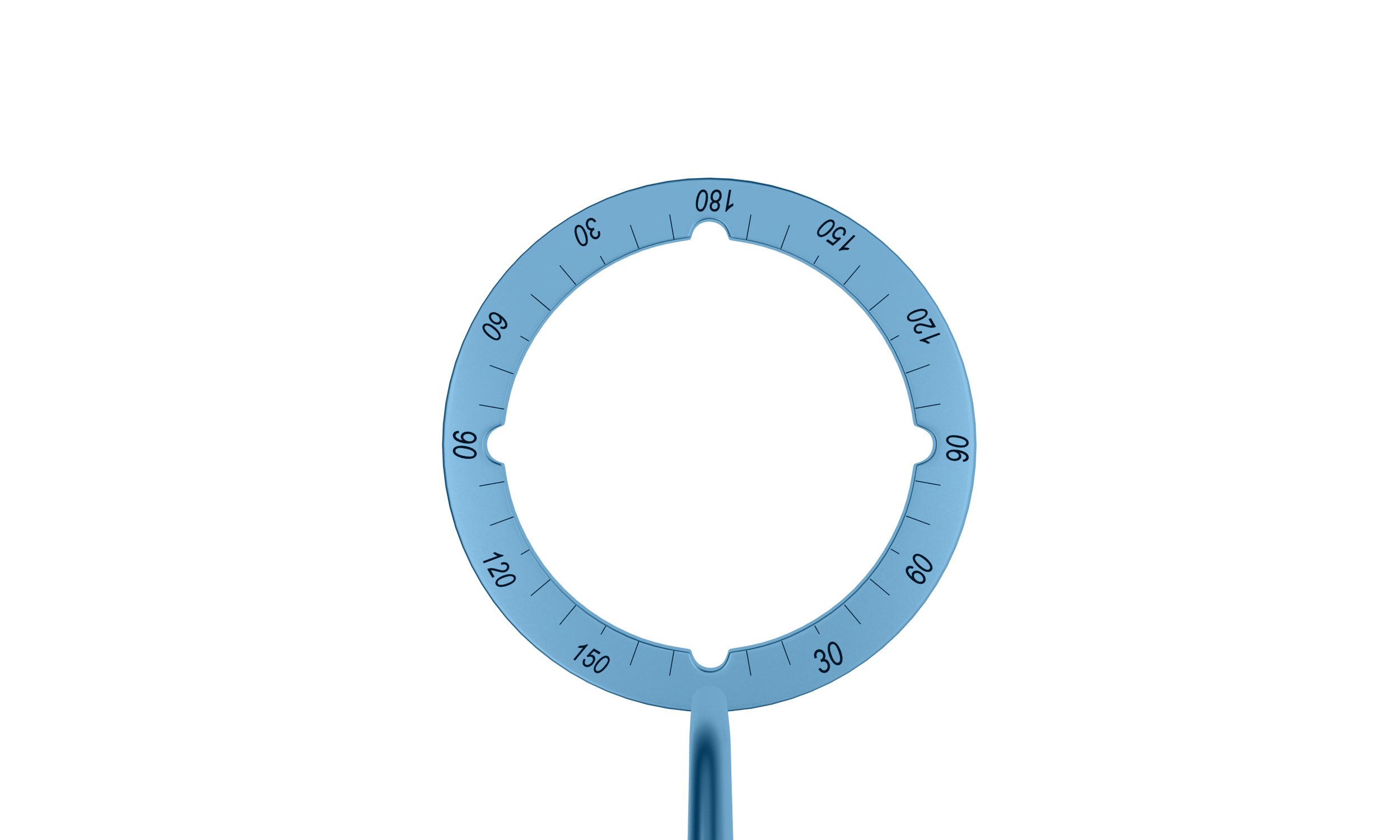 322R 2-0331T Grooved Mendez Degree Gauge, with 4 Grooves, 13.00/16.50 mm Diameters, Length 122 mm, Titanium