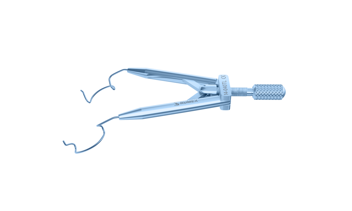 325R 14-040TL Lieberman Temporal Speculum, 14.00 mm Rounded Open Blades, Round Branches, Specially Designed for LASIK, Length 76 mm, Titanium