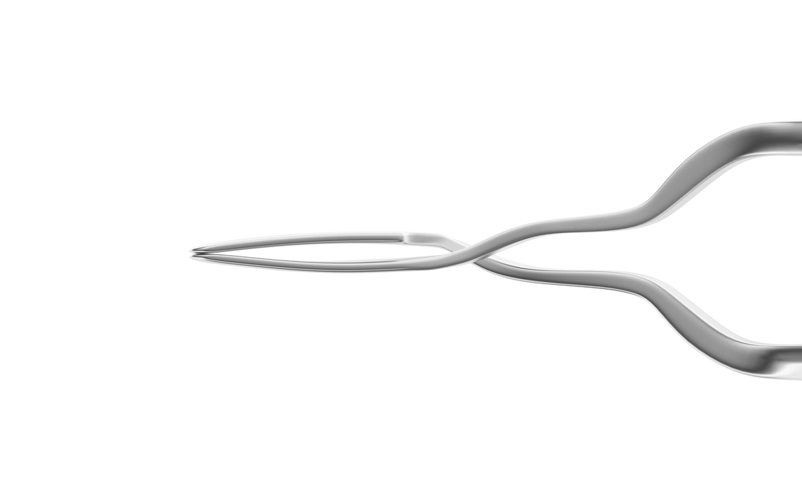 639R 4-2113S MacDonald Style Inserting Forceps, Cross-Action, Length 107 mm, Stainless Steel