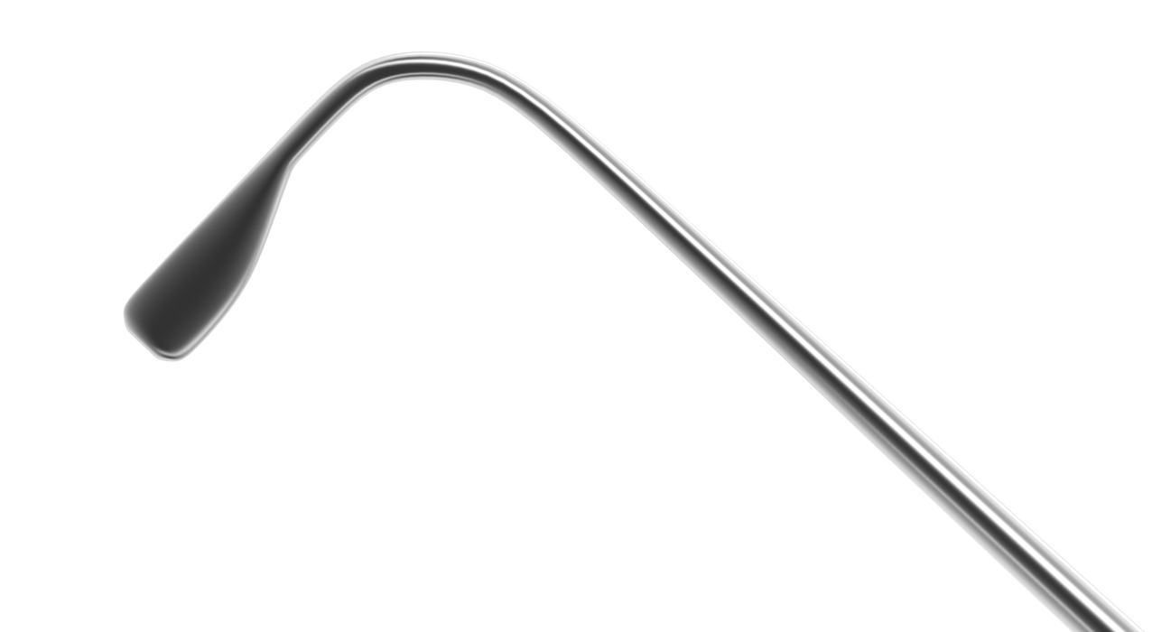 303R 5-042 Graefe Muscle Hook, Size 2, 1.50 x 10.00 mm Hook, Length 140 mm, Flat Titanium Handle