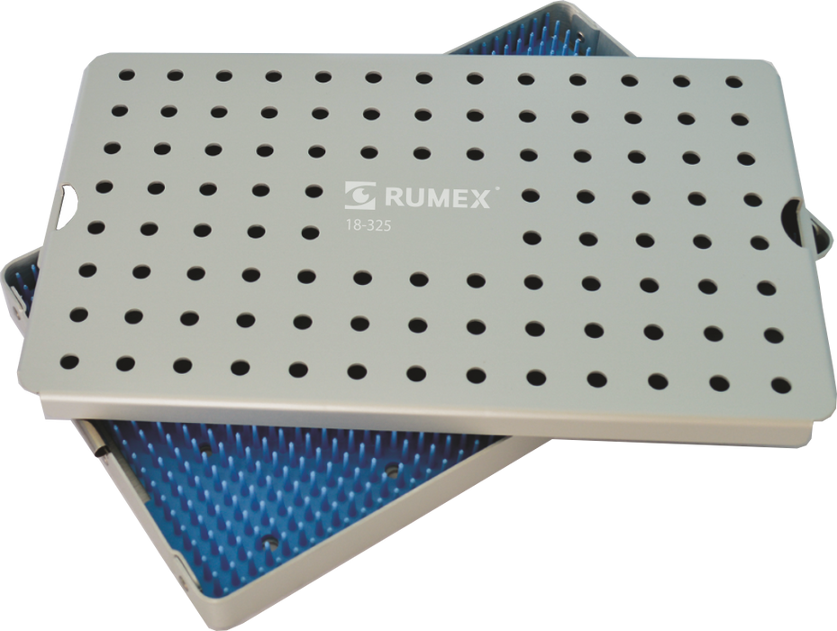 999R 18-325 Aluminum Sterilization Tray with Silicone Mat, 260×160×40 mm, 10.25×6.25×1.5″