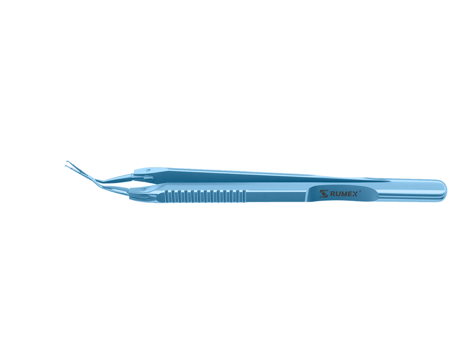 999R 4-0396/LFT Capsulorhexis Forceps with Scale (2.50/5.00 mm), Cross-Action, for 1.50 mm Incisions, Straight Titanium Jaws (8.50 mm), Short Lever (16.00 mm), Long (101 mm) Flat Titanium Handle, Length 120 mm