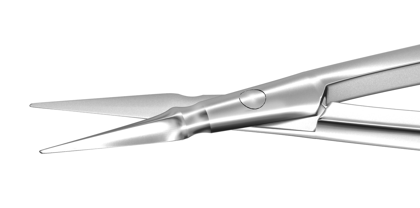 065R 11-050S Vannas Capsulotomy Scissors, Straight, Sharp Tips, 6.00 mm Blades, Flat Handle, Length 84 mm, Stainless Steel