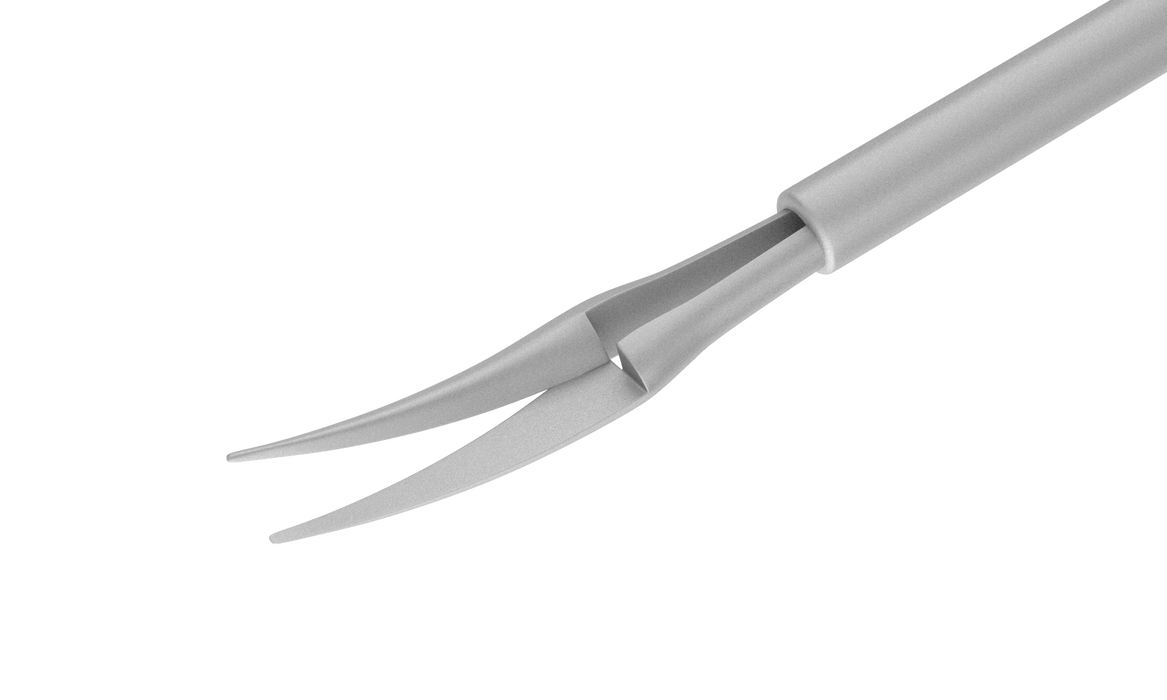 412R 12-209 Curved Subretinal Scissors, Curvature Radius 12.00 mm, 20 Ga, Tip Only