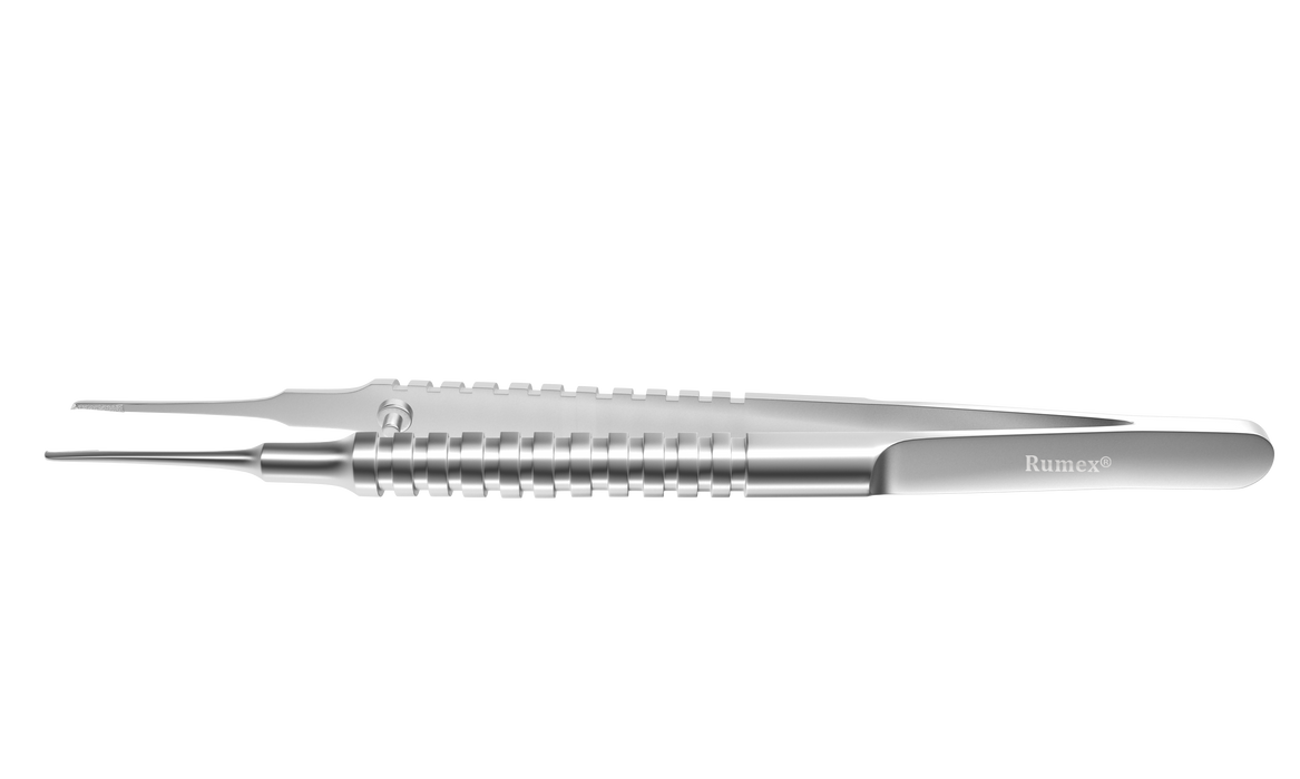 682R 4-0551S Straight Corneal Forceps, Bonn-Catalano Type, 0.12 mm, 1x2 Teeth, Round Handle, Length 105 mm, Stainless Steel