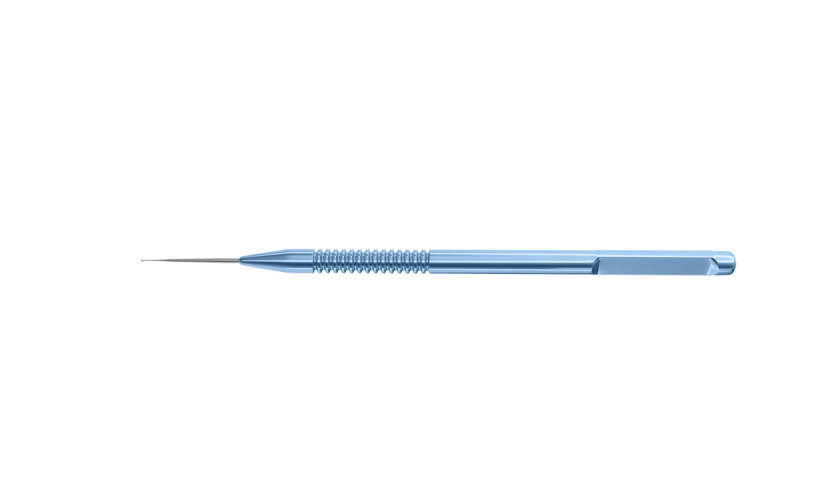 5-0301 Kuglen Iris Hook, Titanium mm, — Handle Tip, H-Shaped Length 124 Round Straight