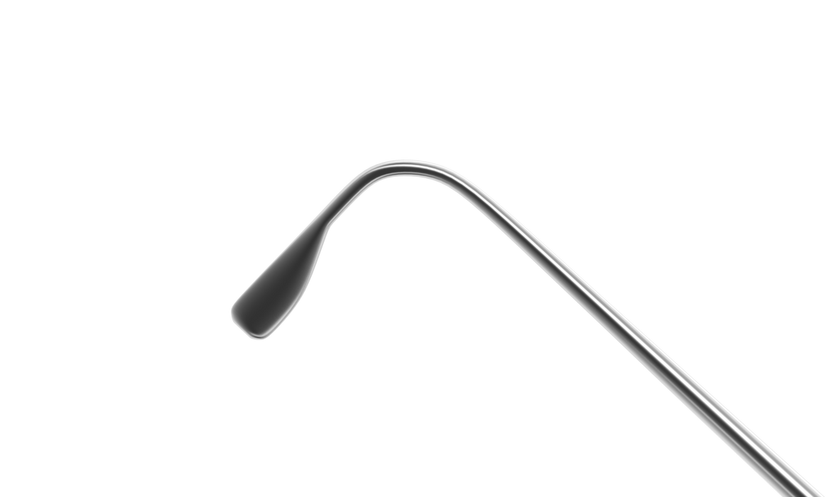 999R 5-042S Graefe Muscle Hook, Size 2, 1.50 x 10.00 mm Hook, Length 140 mm, Flat Handle, Stainless Steel