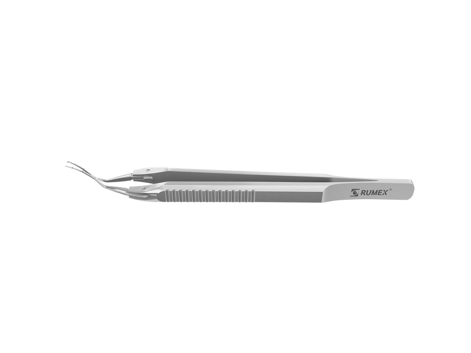 725R 4-0395S Capsulorhexis Forceps with Scale (2.50/5.00 mm), Cross-Action, for 1.50 mm Incisions, Curved Stainless Steel Jaws (8.50 mm), Short Lever (16.00 mm), Medium (91 mm) Flat Stainless Steel Handle, Length 110 mm