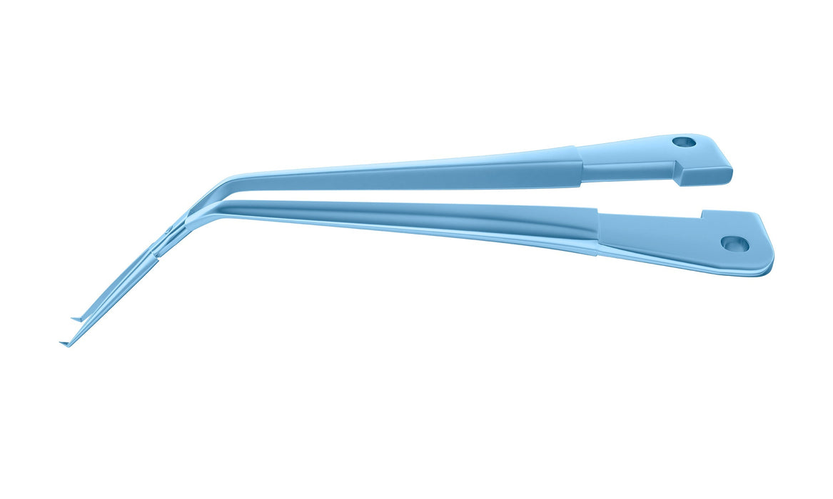 999R 4-03962/MRT Capsulorhexis Forceps with Scale (2.50/5.00 mm), Cross-Action, for 1.50 mm Incisions, Straight Titanium Jaws (8.50 mm), Long Lever (26.00 mm), Medium (91 mm) Round Titanium Handle, Length 120 mm