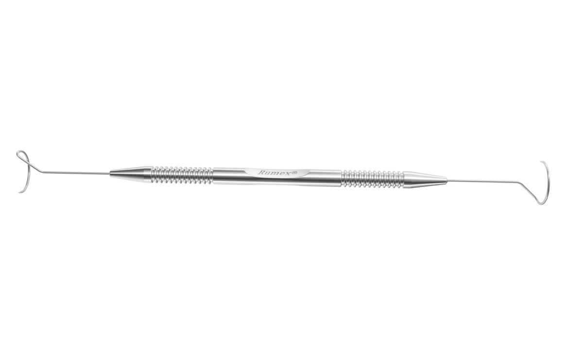 999R 9-031S Pigtail Lacrimal Probe, 8.00 mm Probes with Holes, Polished Tip, Round Handle, Length 125 mm, Stainless Steel